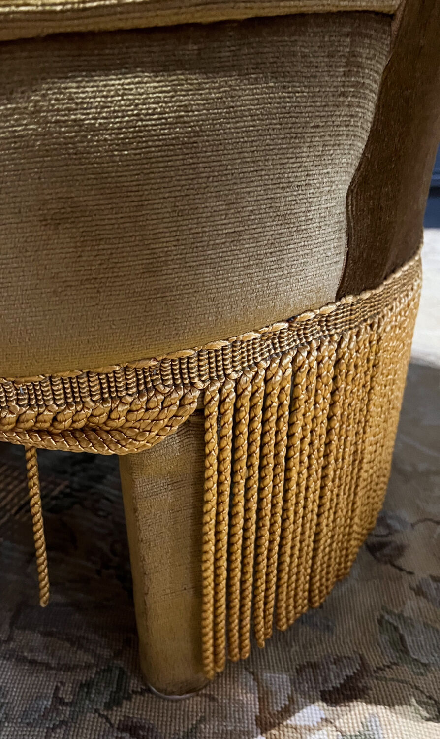 Pair of velvet Napoleon III style armchairs