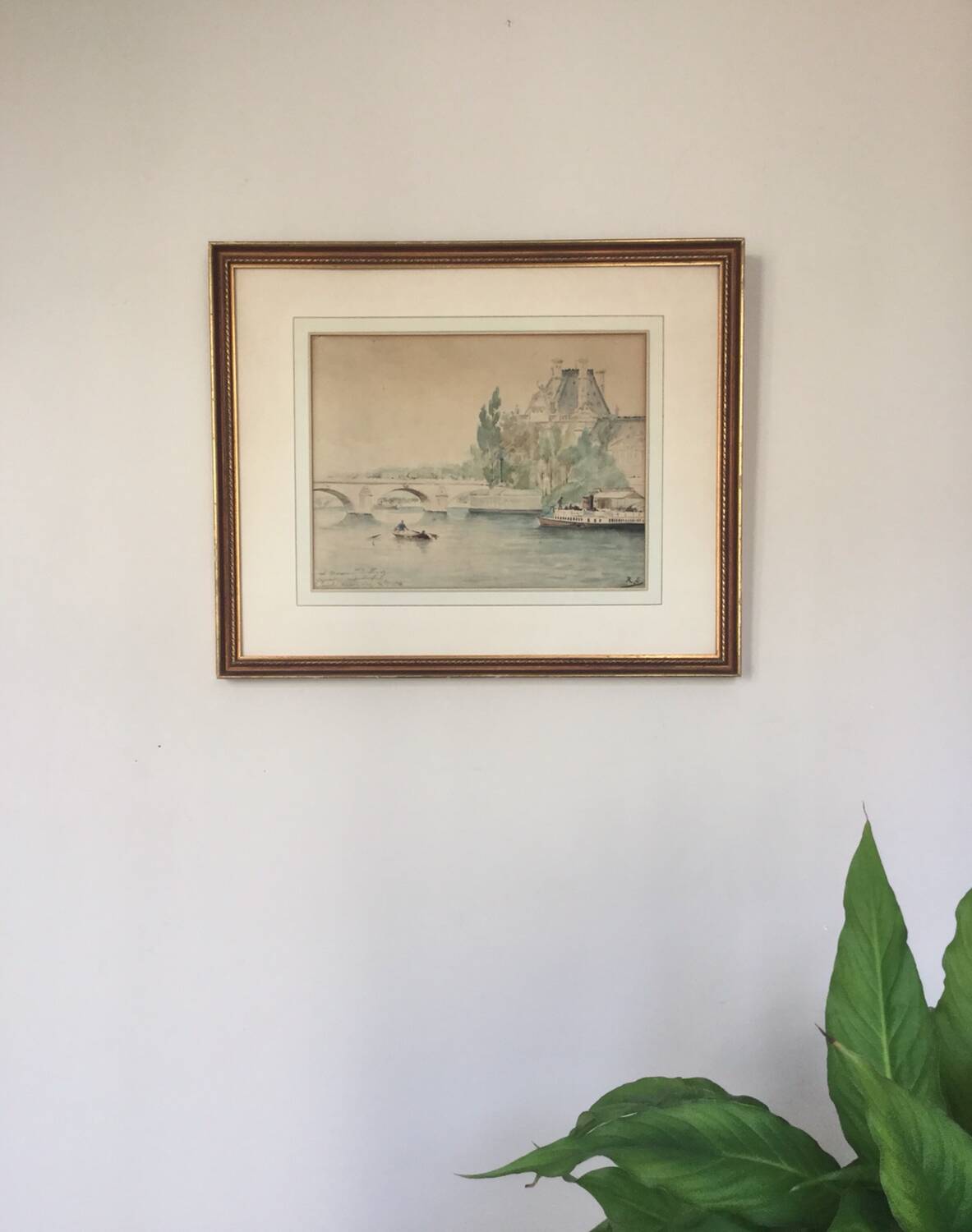 Émile RAISSIGUIER 1851-1932. The Seine at the Pont Neuf, 1884. Watercolour.