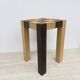 Table d'appoint en bois massif vintage style échiquier, années 1970