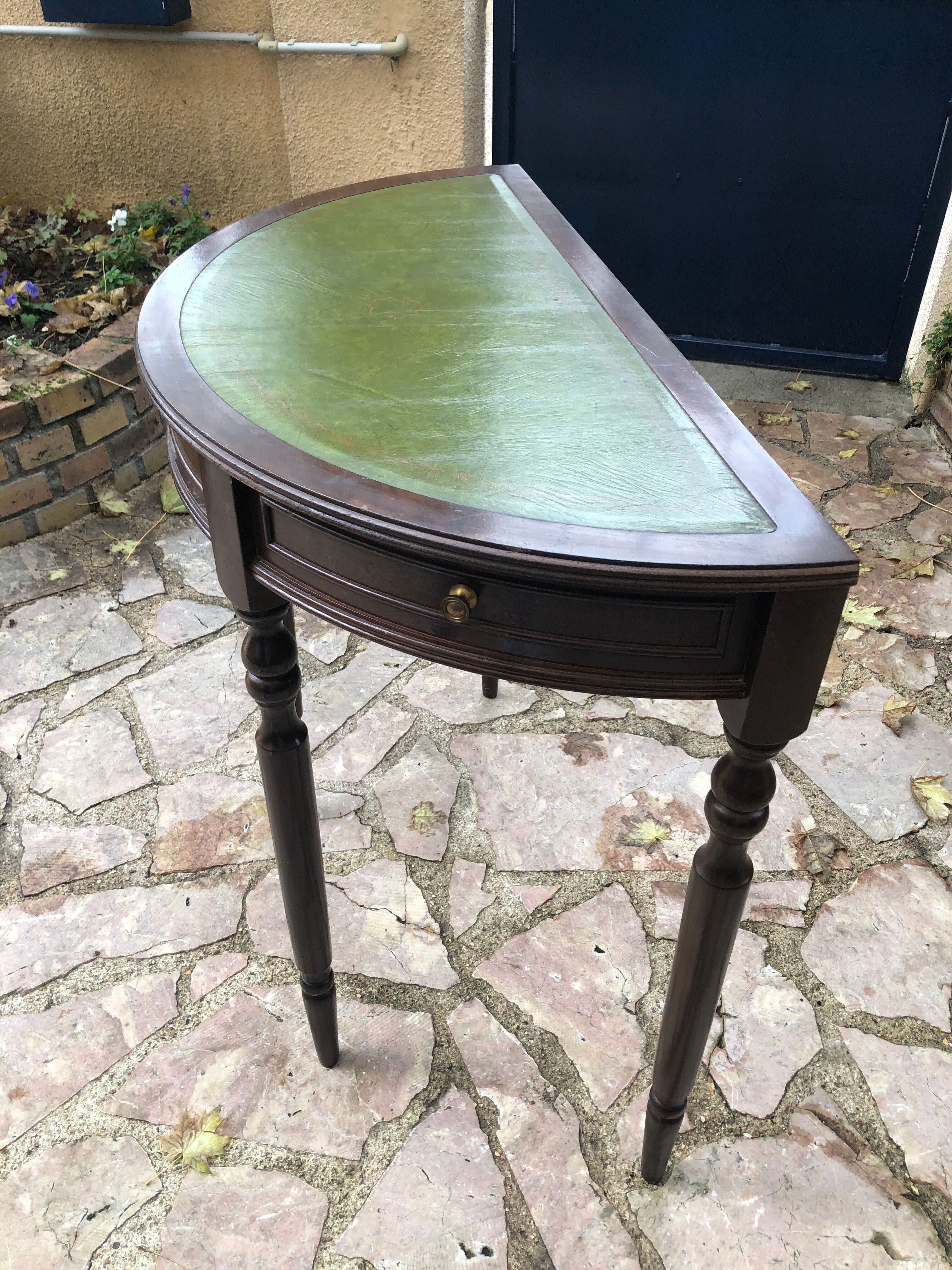 Wooden half moon console