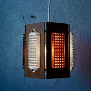 Scandinavian suspension teak pressed glass Wiktor Berndt A-lighting 1960s