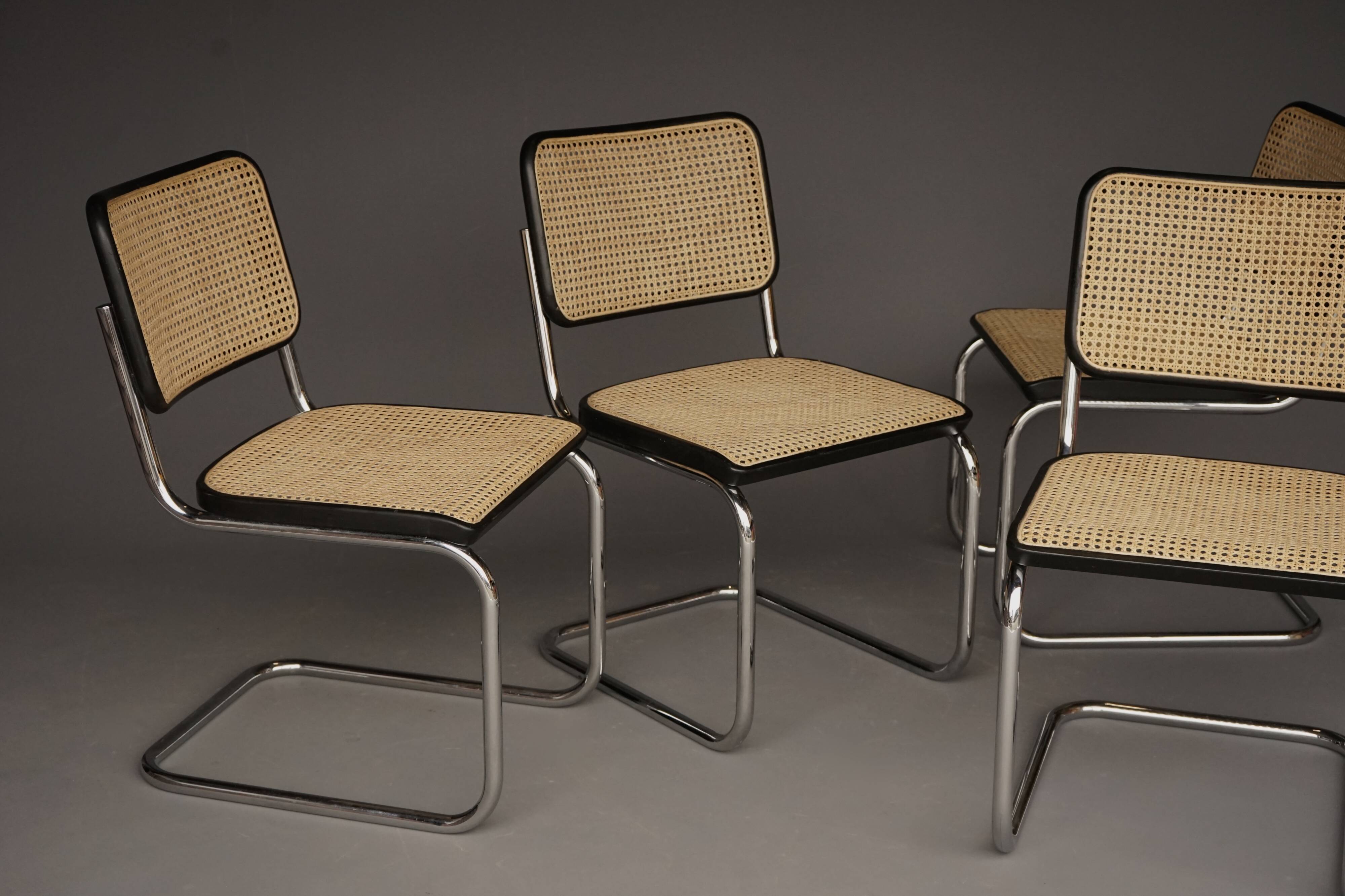 S32 Dining Chairs by Marcel Breuer for Thonet. 1980s. Set of 4