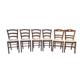 6 antique mulched chairs