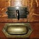 Old double curtained oak filing cabinet