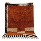 Grand tapis berbère en laine naturelle tissé main traditionnelle 3/4 m