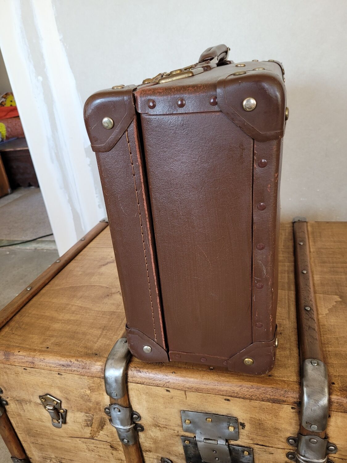 Antique cardboard suitcase