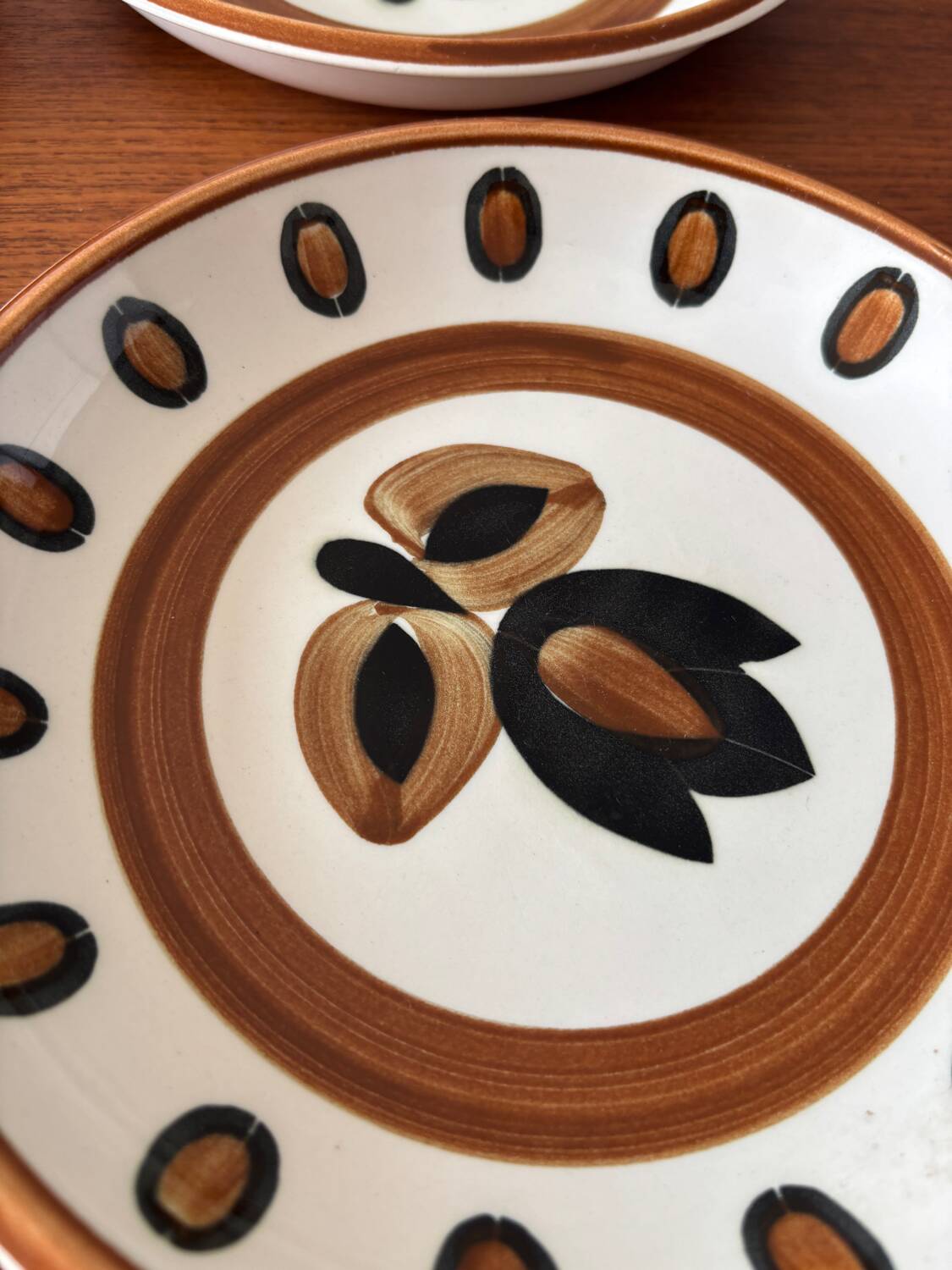 Lot of vintage Boch La Louviere soup plates from 1970, Kimono model - ann