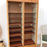 Vintage double curtain filing cabinet