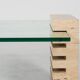 Mid-Century Modern Coffee Table, Glass and Travertine, Italy, 1970S
