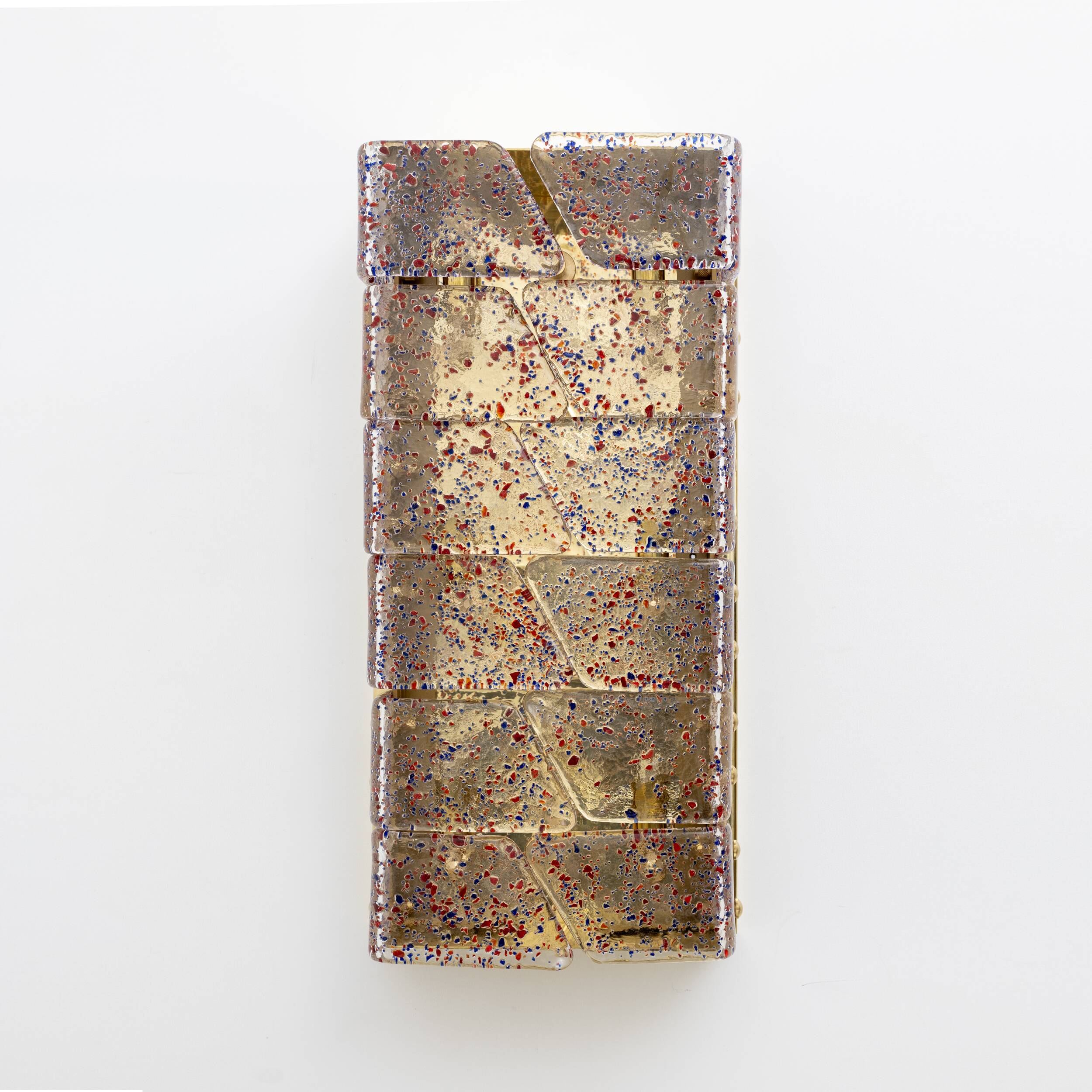 Pair of Mid-century Modern Style Italian Murano Glass and Brass Sconces