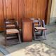 Vintage folding chairs and drop-leaf dining table, 1960s, set of 5