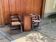 Vintage folding chairs and drop-leaf dining table, 1960s, set of 5