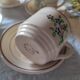 4 tasses et soucoupes terre de fer St Amand Moulin des Loups France, modèle Odette