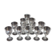 Set of two chest of small glasses with vintage Arques crystal liqueur