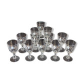 Lot de deux coffre de petits verres a liqueur cristal d'Arques vintage