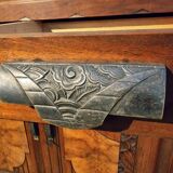 French Art Deco walnut sideboard with marble top (1920s)