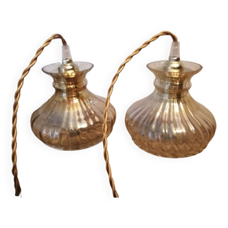 Vintage opaline portable lamps