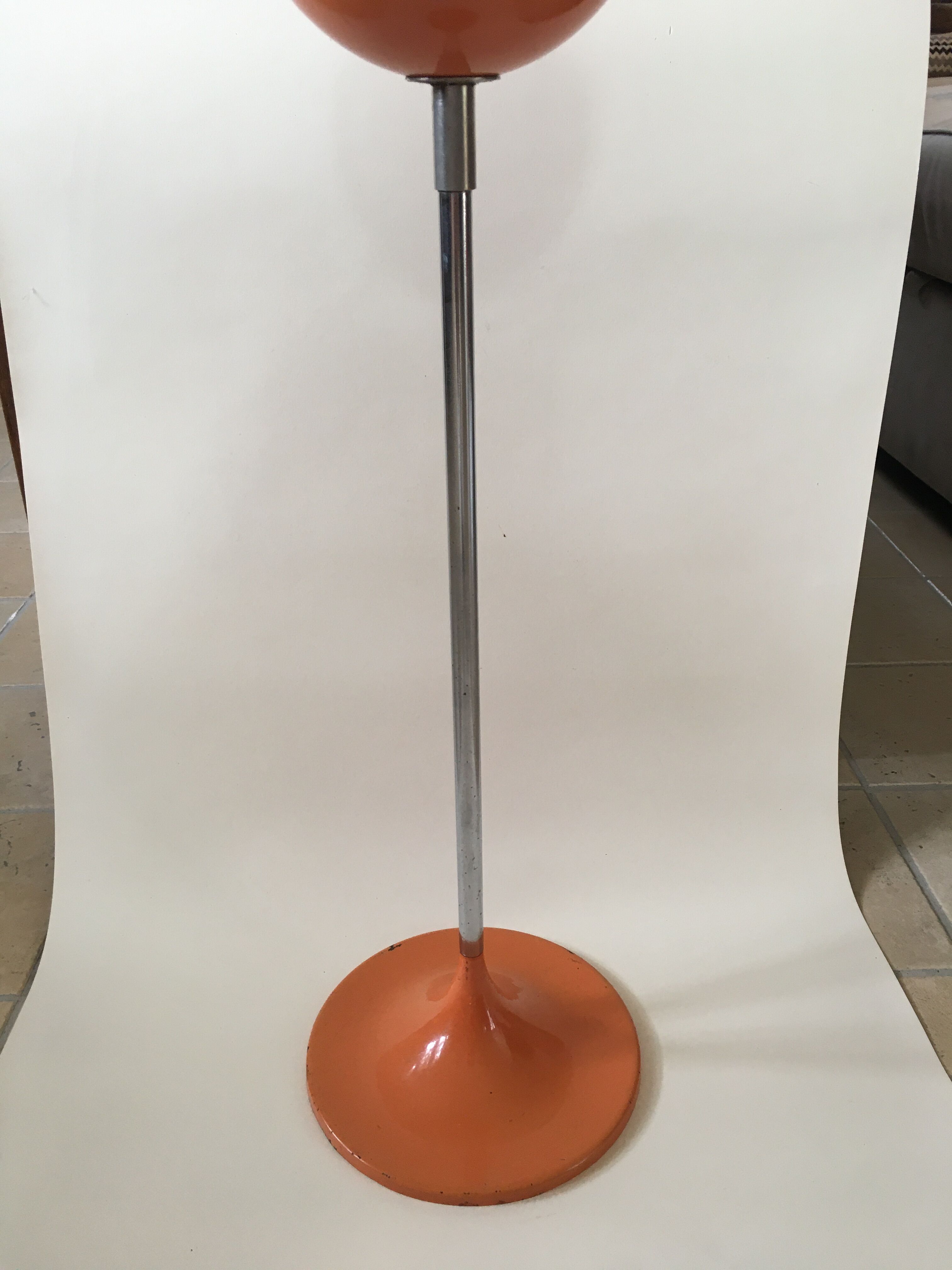 Standing ashtray, orange, 1970s