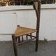 19th-century tripod corner chair, turned wood, Dutch rush.
