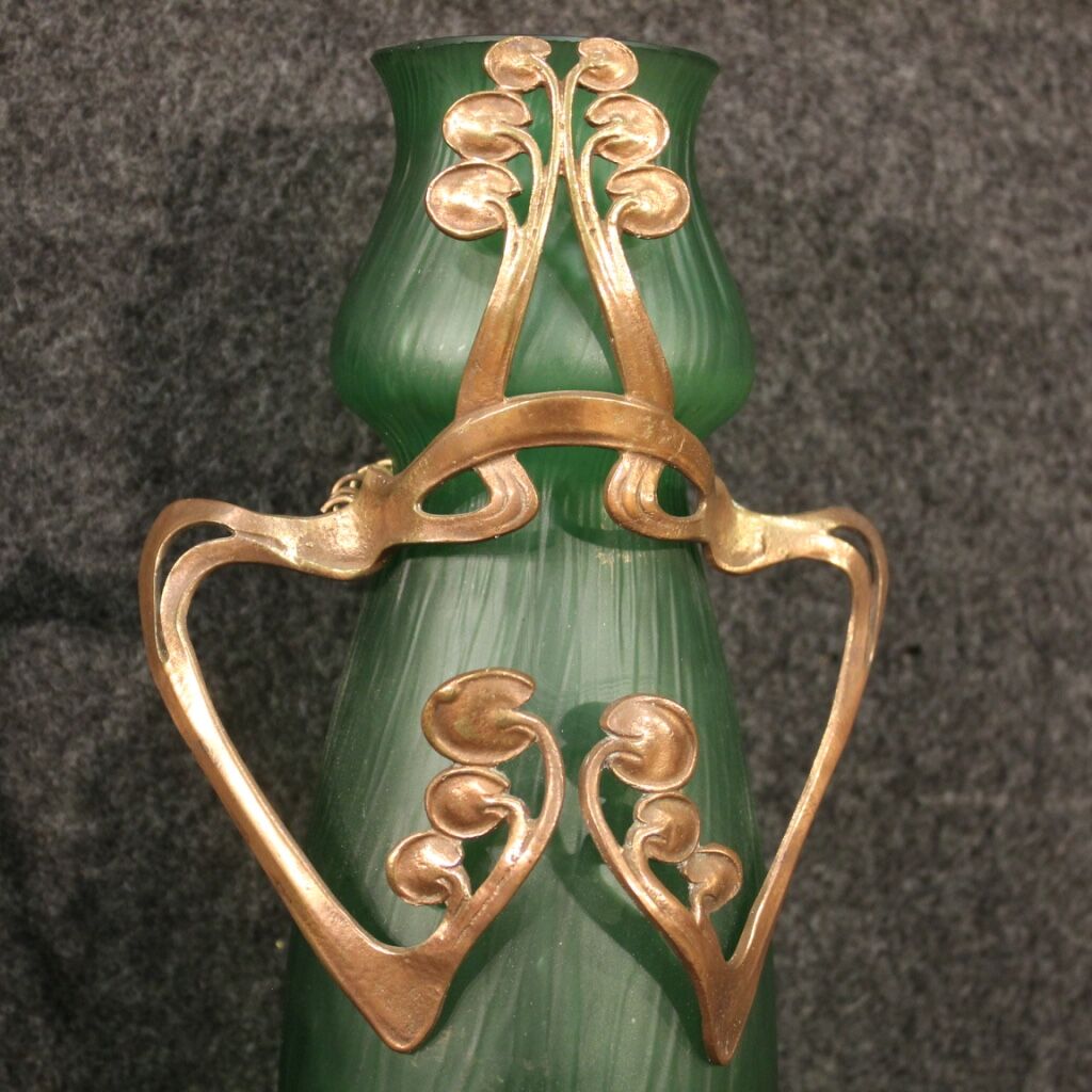 Pair of French glass vases in Art Nouveau style