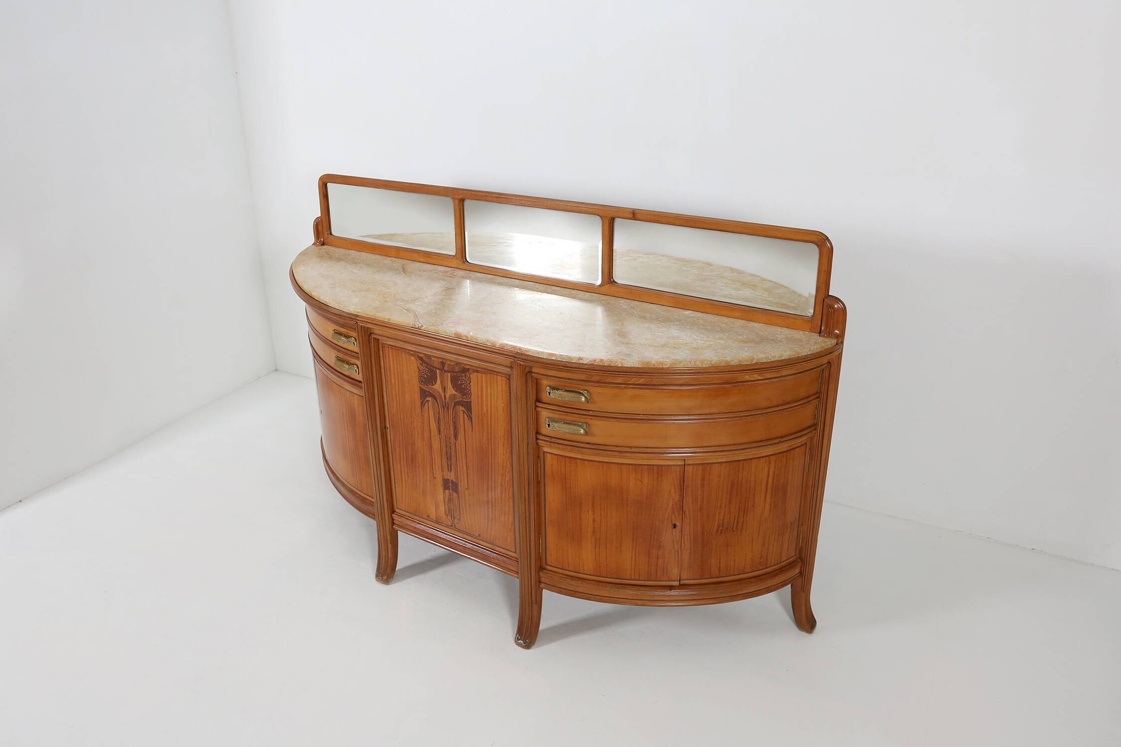 Exceptional hemisphere Art Nouveau Sideboard by Maurice Dufrene, France 1911