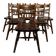 Set of 6 "Windsor" / Western / Cowboy chairs in beech, Circa 1970