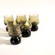 Set of 6 vintage smoked glass shot glasses from Italy, 1970-1980.