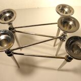 Design chandelier in silver metal