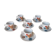 Set de 6 tasses et sous tasses porcelaine années 70