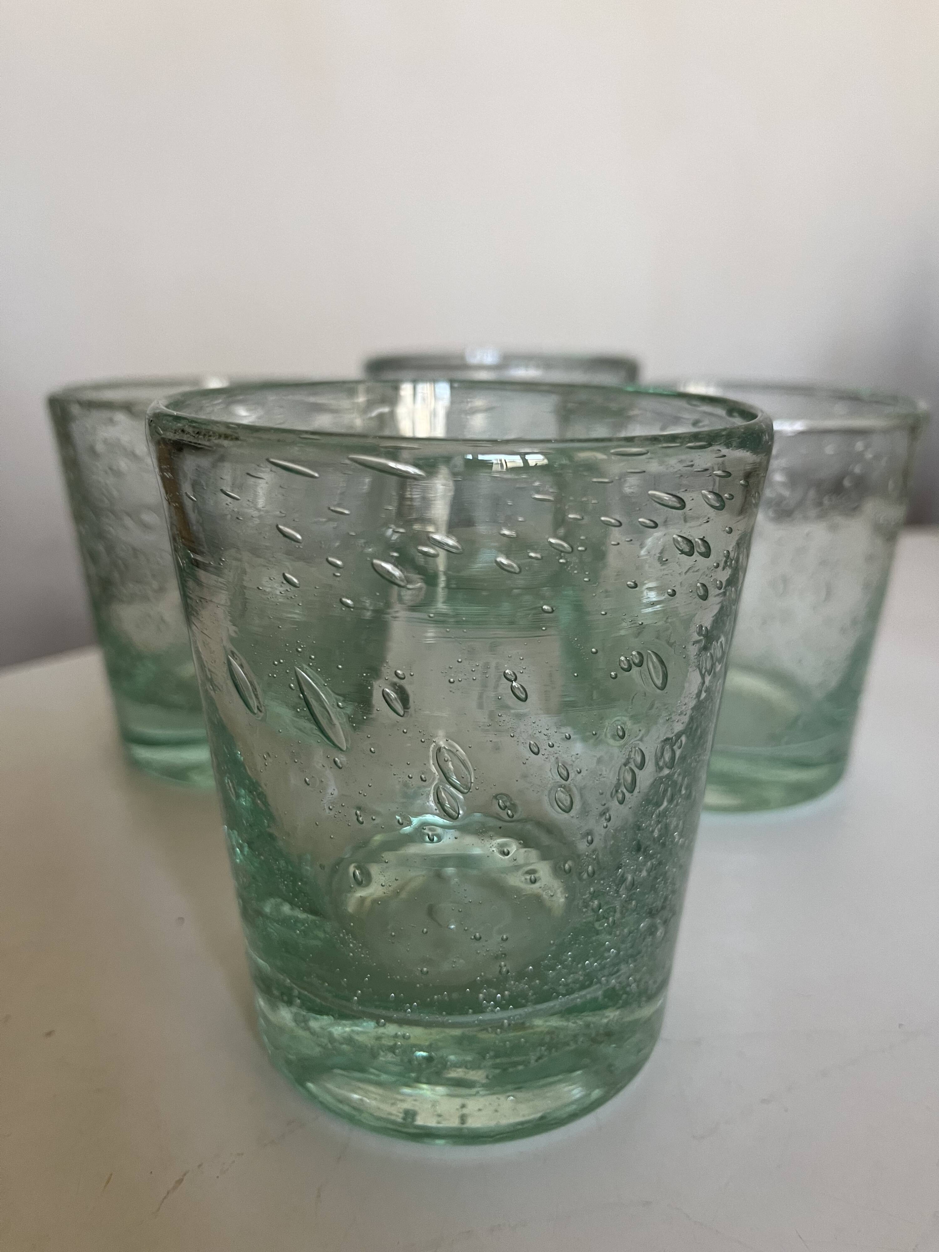 Set of 4 Biot XXL 1960 green Aqua tumblers.