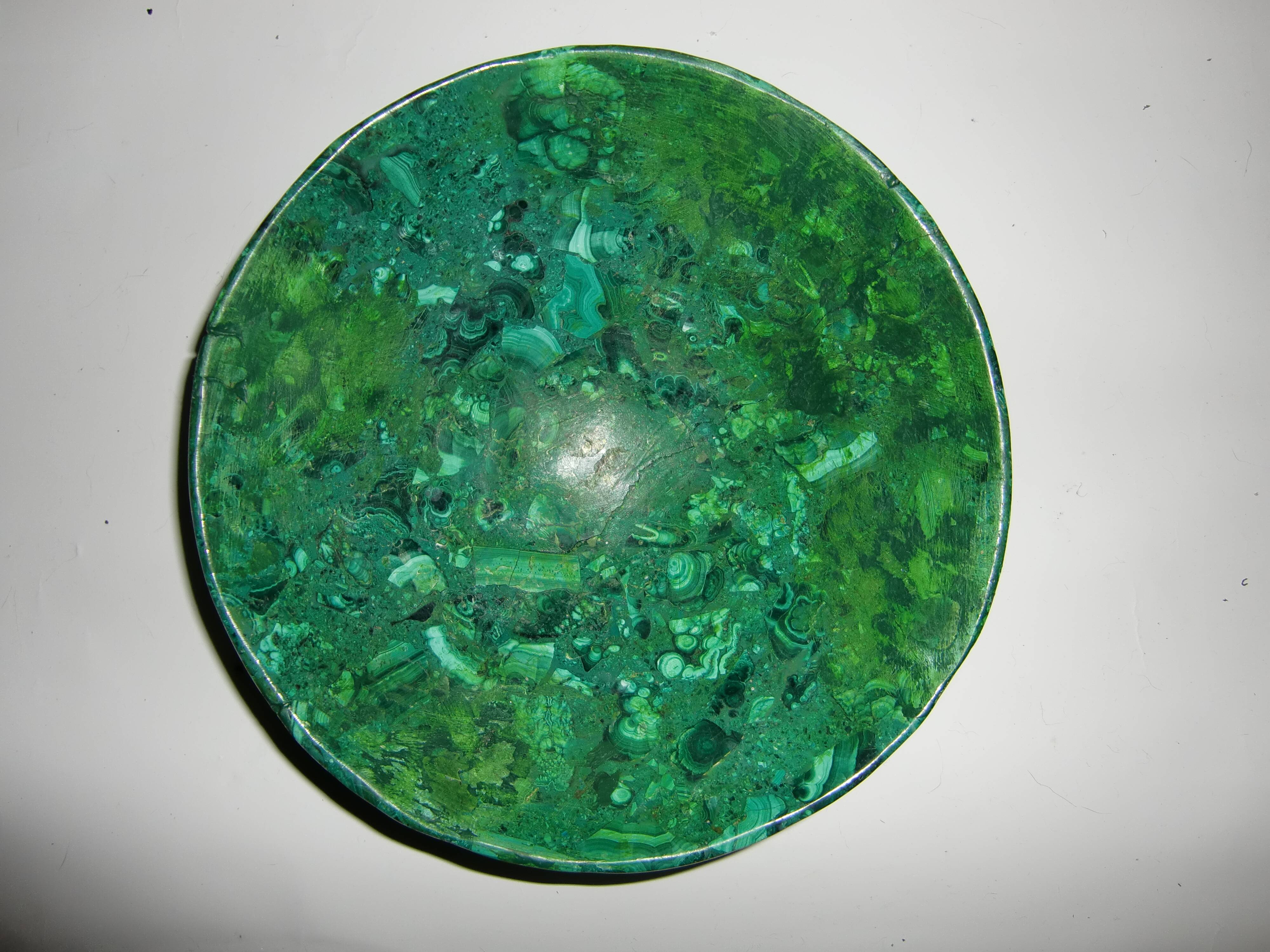 Small salad bowl in genuine Malachite