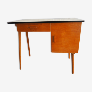 Bureau en bois plateau formica des années 60