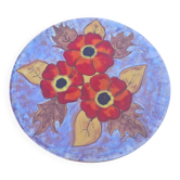 Grand Plat Céramique de Vallauris Vintage 35 cm – M. Azema – Fleurs Ro