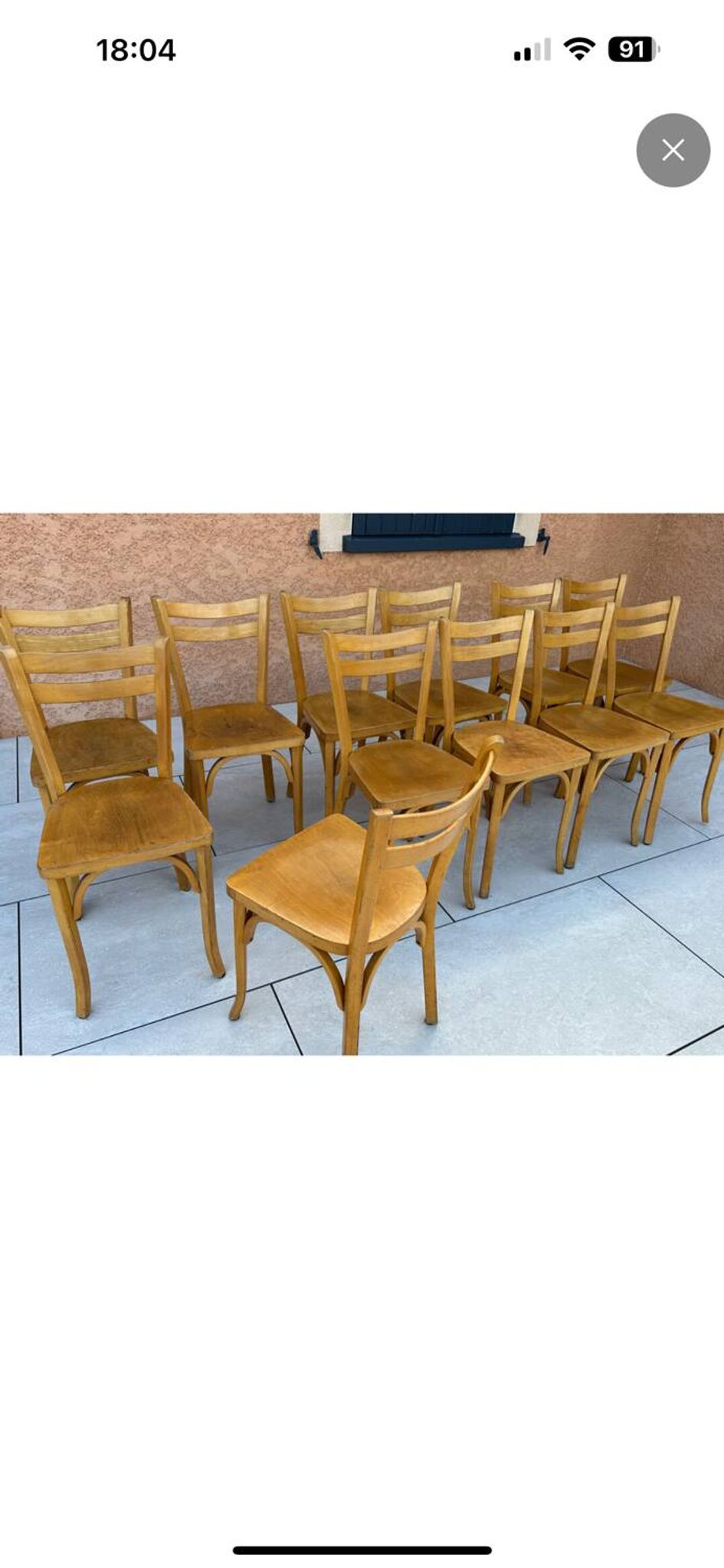 Suite de 12 chaises de Bistrot N 19 Baumann 1960