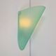 Vintage Triangular Conical Wall Sconces in Green Frosted Glass, 1990s, Set of 2