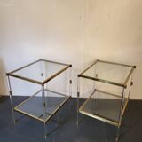 Pair of brass end tables