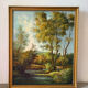 Balade au bord de la rivière, huile sur toile