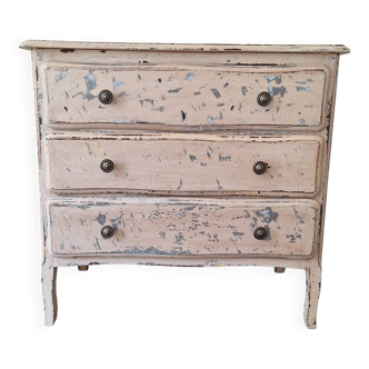 Commode vintage en bois patiné