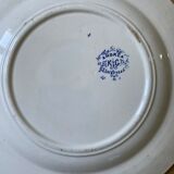 Plate with blue floral decoration KG Luneville