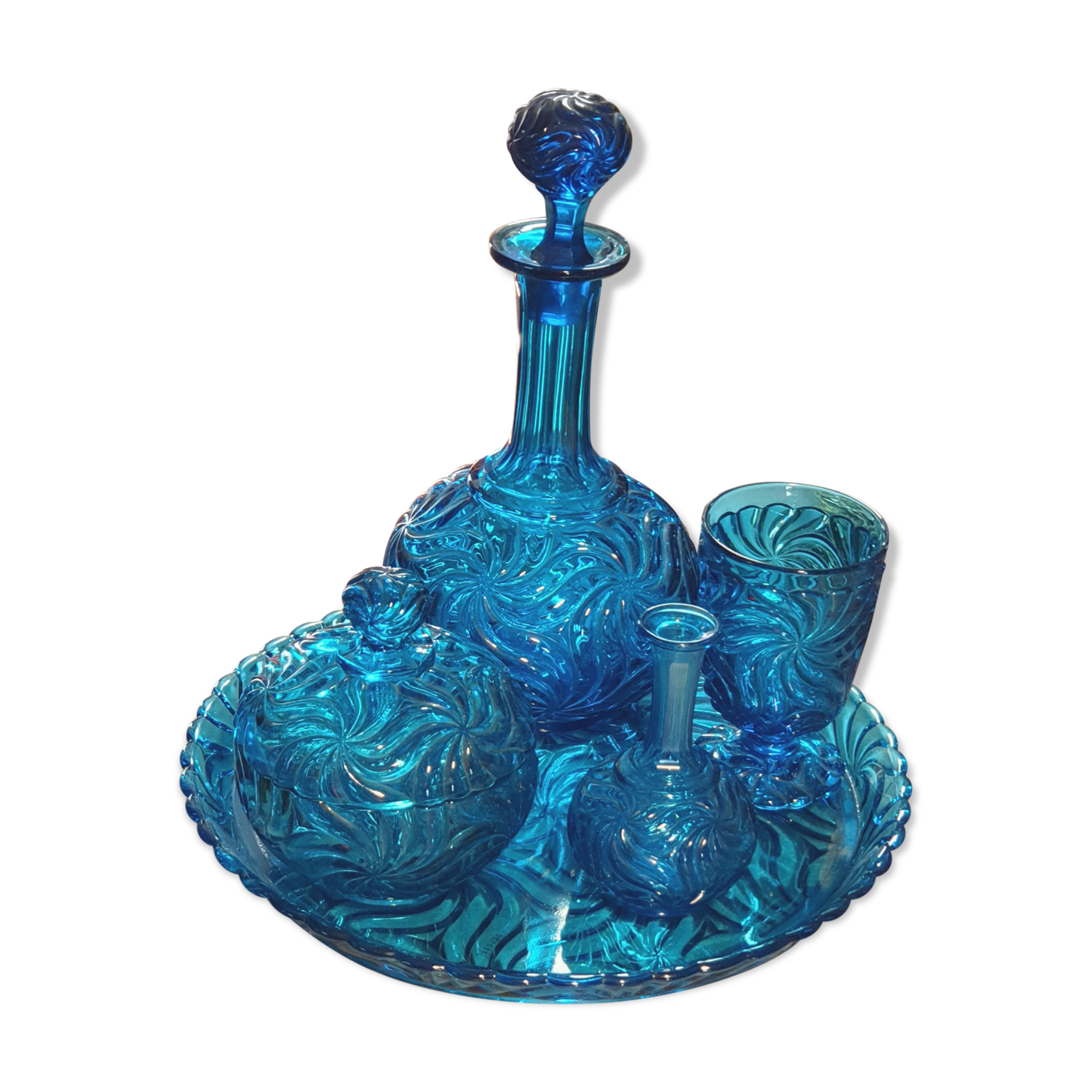 Service with blue absynte colbat Napoleon III