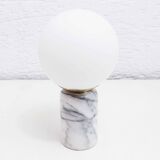 Table lamp in white marble and glass