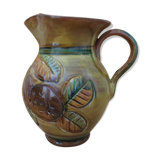 Vintage Pitcher Vase In The Colors of Autumn Ceramic
