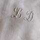 12 old damask linen towels monogrammed LD