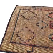 Vintage leather and reed Tuareg mat