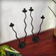 Pair of postmodern brutalist candlesticks in wrought iron, France, 1980s