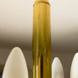 Art Deco Brass and Glass Chandelier, 1930s