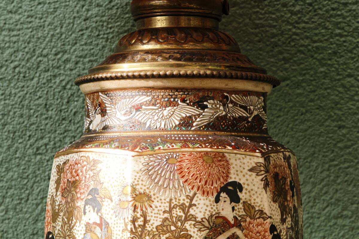 Satsuma ceramic lamp, 19th century