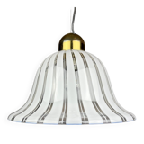 Vintage white Murano glass suspension, Italy, 1970s.