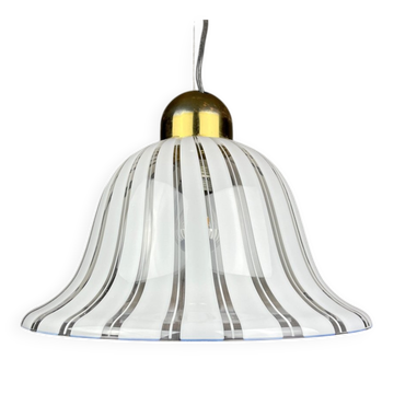 Suspension en verre de Murano blanc, Italie, années 1970