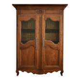 Large antique display cabinet with two doors – wood – detailed sc